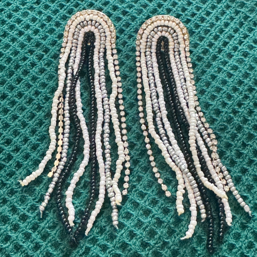 Rainbow beaded earrings